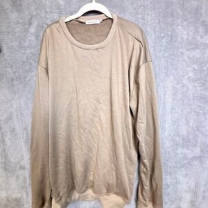 Misslook Women Tan Oversized Crewneck Sweatshirt Long Sleeve Plus Size 2XL